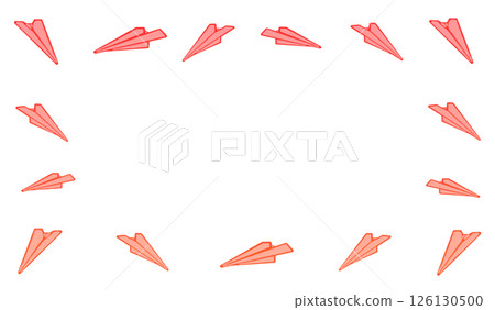 Watercolor paper airplane frame (red) 126130500