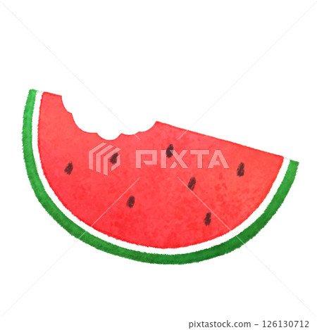 被咬過的西瓜的插圖 126130712