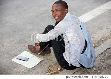 portrait of young man, smiling. portrait of young man, smiling. 126130777
