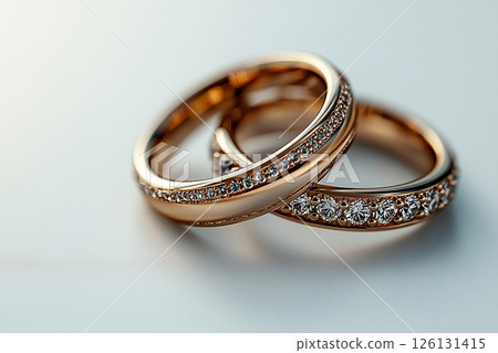 Pair of Wedding Rings on a white background. 126131415