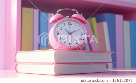 Approved Alarm Set On Book Stack For Education And Learning Approved Alarm Set On Book Stack For Education And Learning 126132075