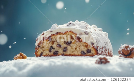 Traditional Christmas Cake With Marzipan 126132284