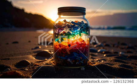 dried flowers in glass vase 126132368