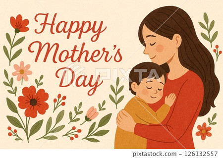 Happy Mother's Day Card AI Generated Floral Design 126132557