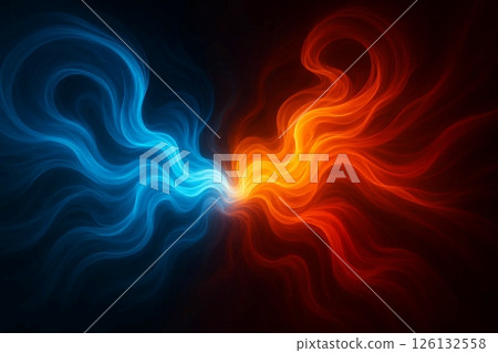 Abstract Fire and Ice Energy Waves Background Abstract Fire and Ice Energy Waves Background 126132558