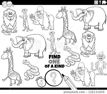 one of a kind puzzle with cartoon animals coloring page 126132849