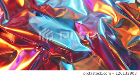 Holographic Foil Abstract Background, Futuristic Holographic Foil Design Template - Ai Generated Holographic Foil Abstract Background, Futuristic Holographic Foil Design Template - Ai Generated 126132908