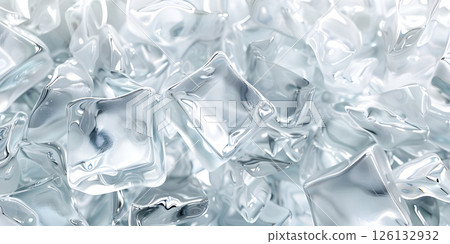 Ice Cubes in Clear Background, Clear Ice Cubes Background - Ai Generated 126132932