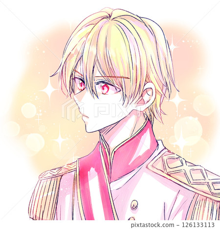 Fantasy prince-like man with red eyes 126133113