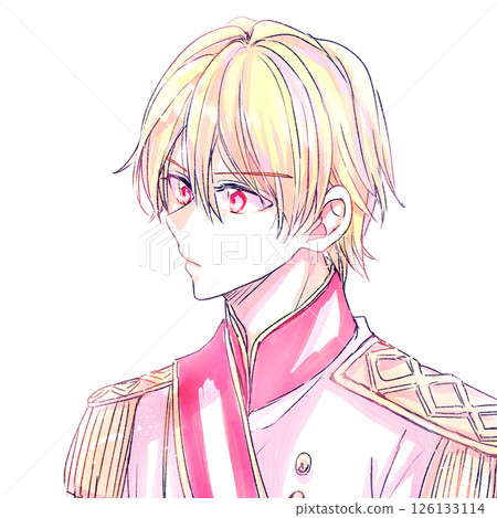 Fantasy prince-like man with red eyes 126133114