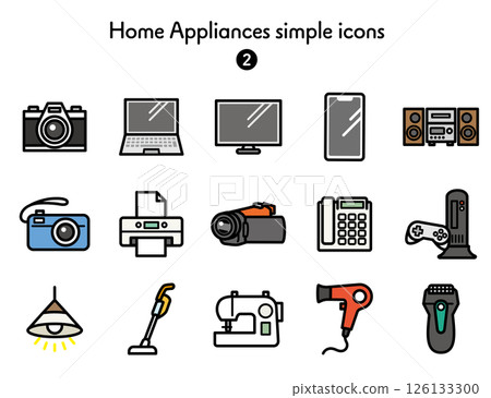 Icon collection Home appliances 126133300