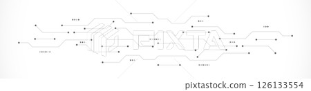 Circuit board texture with communication technology concept. Creative vector illustration 126133554