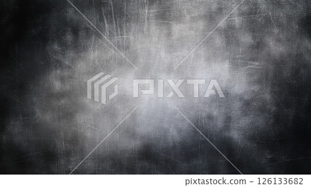 Grunge black abstract background with distressed textures and vignette lighting, ideal for edgy designs, music visuals and urban-themed branding. 126133682