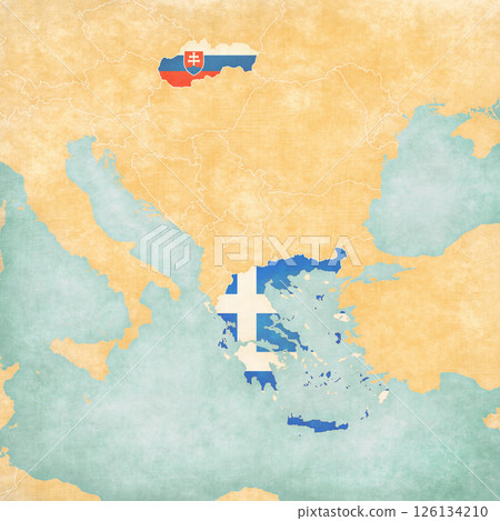 Map of Balkans - Greece and Slovakia 126134210
