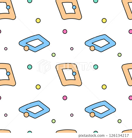 Colorful Abstract Rhombus and Confetti Pattern 126134217