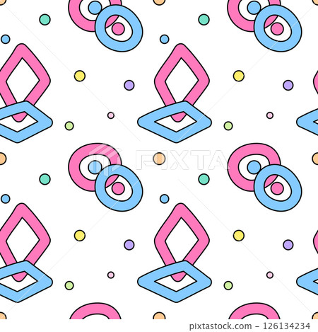 Colorful Geometric Pattern with Circles, Rhombuses, and Confetti Colorful Geometric Pattern with Circles, Rhombuses, and Confetti 126134234