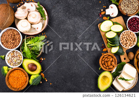 Vegan keto products. Ketogenic plant-based food 126134621