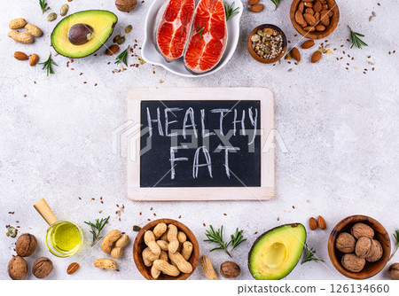Healthy fat concept. Product with omega 3. 126134660