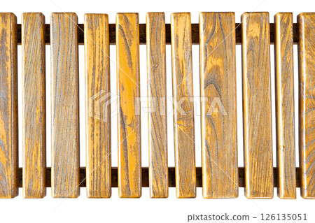 Brown wooden fence isolated on white background 126135051
