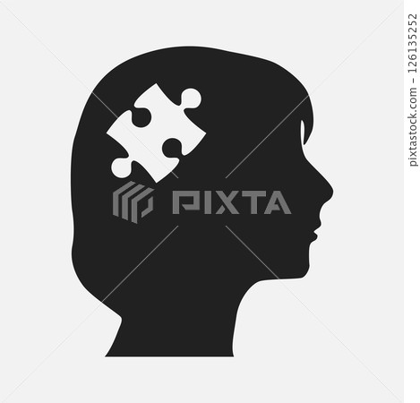 Female head from puzzle pieces. Education, idea Female head from puzzle pieces. Education, idea 126135252