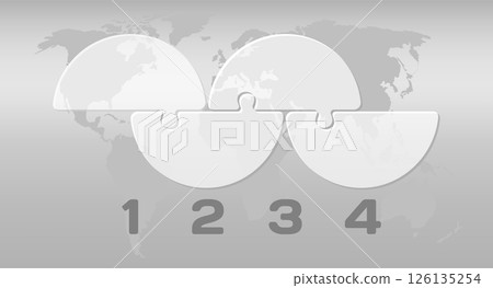 Four steps line infographic, puzzle diagram 126135254