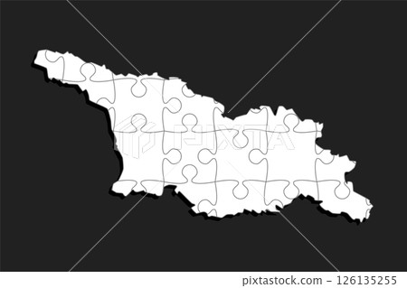 Creative map Georgia from white puzzle, jigsaw 126135255
