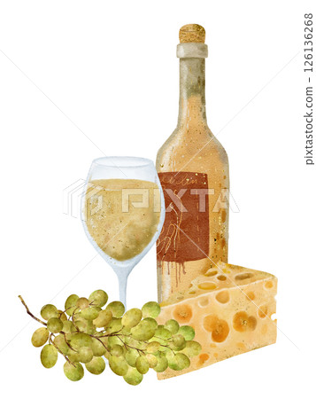 A stunning still life of wine, cheese, and grapes that enriches gatherings and delights the senses A stunning still life of wine, cheese, and grapes that enriches gatherings and delights the senses 126136268