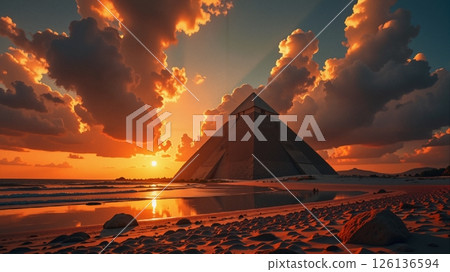 Pyramid Sunset by the Sea Pyramid Sunset by the Sea 126136594