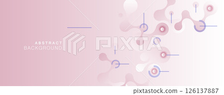 Abstract design with geometric connect molecule. Banner background 126137887