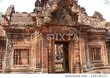 Intricately carved ruins at Angkor Banteay Srei 126138117