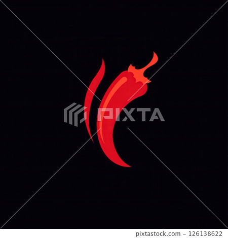 Sleek and bold red chili pepper logo with minimalist fire icon captures attention for culinary ventures and spice branding needs. Sleek and bold red chili pepper logo with minimalist fire icon captures attention for culinary ventures and spice branding needs. 126138622