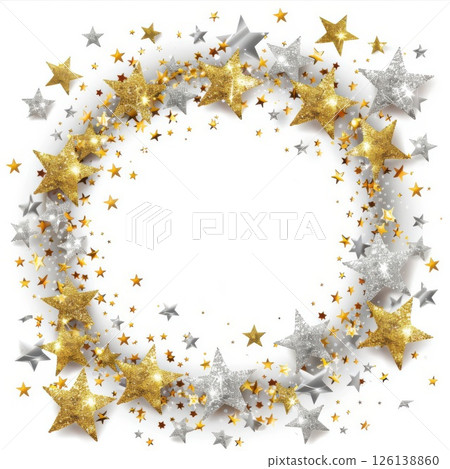 golden sparkles for New Year or Christmas card design, banner template. space for text 126138860