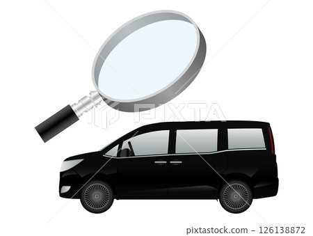Car and magnifying glass 126138872