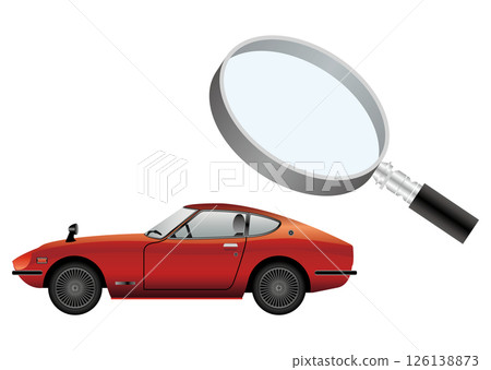 Car and magnifying glass 126138873