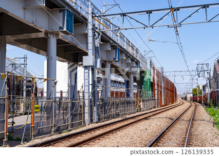 鐵路高架橋建設及既有軌道 東京都東村山站週邊 2025.04 b-1 126139335