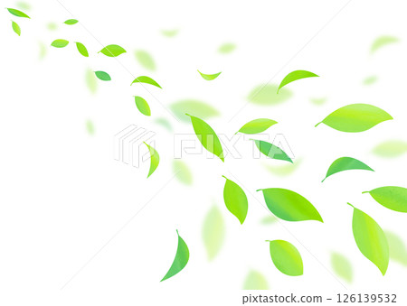 Background material with fresh green leaves fluttering 126139532