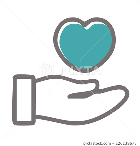 Hand-drawn illustration of hands and a heart on the hands Hand-drawn illustration of hands and a heart on the hands 126139675