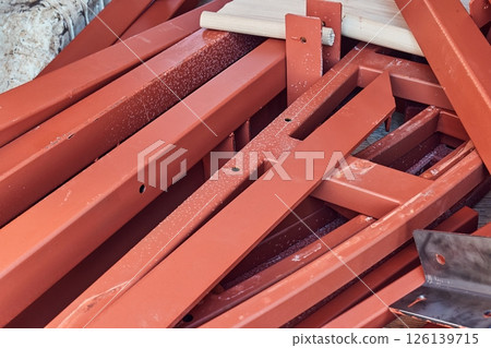 Steel beam sections and brackets for building construction 126139715