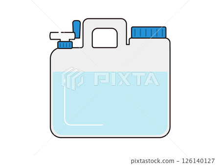 Illustration of a water tank filled with water, front 126140127
