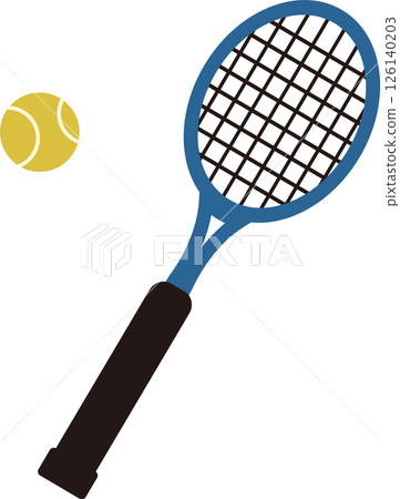 Tennis racket and ball illustration material 126140203