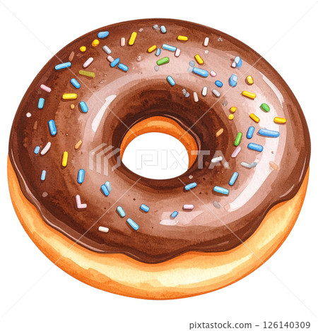 Watercolor Chocolate Collection AI Generative Watercolor Chocolate Collection AI Generative 126140309