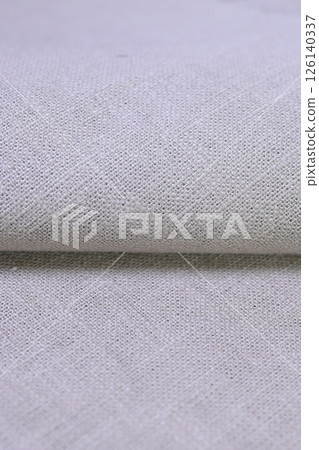 beige hemp viscose natural fabric cloth color; sackcloth rough texture of textile fashion 126140337