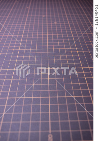 black cutting mat board background with line and scale measure guide pattern for object art design 126140451