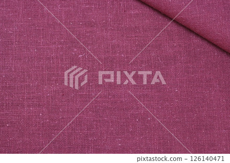 red hemp viscose natural fabric cloth color, sackcloth rough texture of textile fashion 126140471