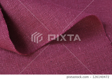 red hemp viscose natural fabric cloth color, sackcloth rough texture of textile fashion 126140472