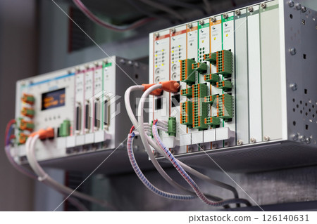 modular PLC equipment in a control cabinet modular PLC equipment in a control cabinet 126140631