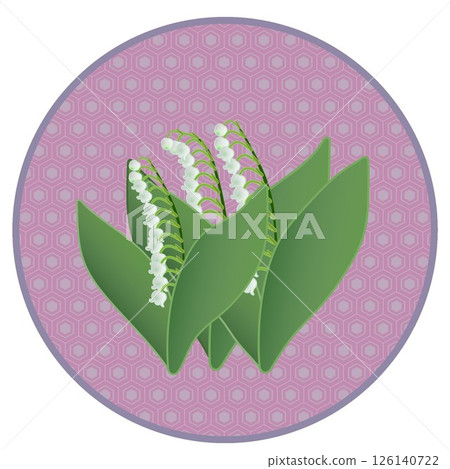 Lily of the valley illustration with circular background 126140722