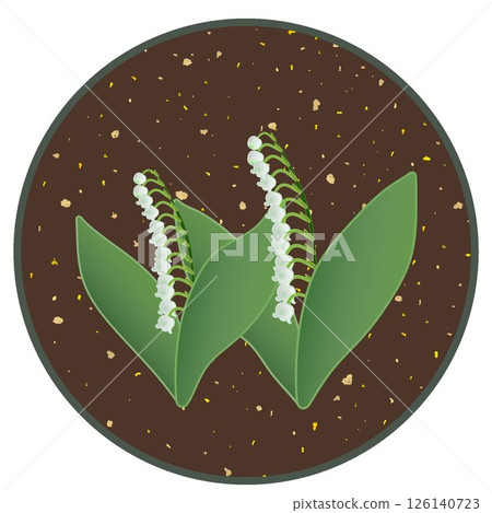 Lily of the valley illustration with circular background 126140723