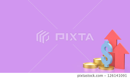 The Dollar symbol and coins for Business concept 3d Rendering. 126141091