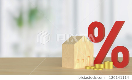 The Wood House and percent for property concept 3d Rendering. 126141114
